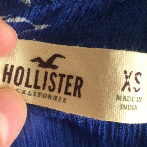 Hollister royal blue sheer floral blouse. MOVING SALE - LAST CHANCE - Picture 7 of 9